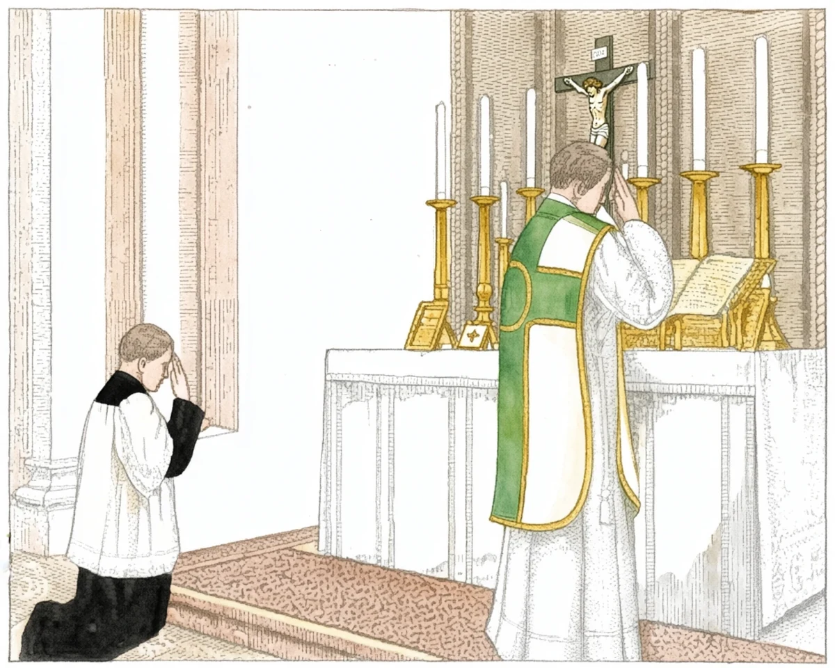 The Introit: standing at the Epistle side of the altar, he reads the Introit